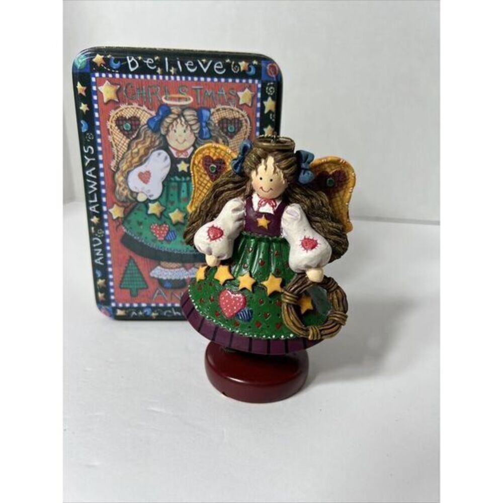 Christmas Angel Ornament. San Francisco Music Box & Gift Co. No Music. With Tin.
